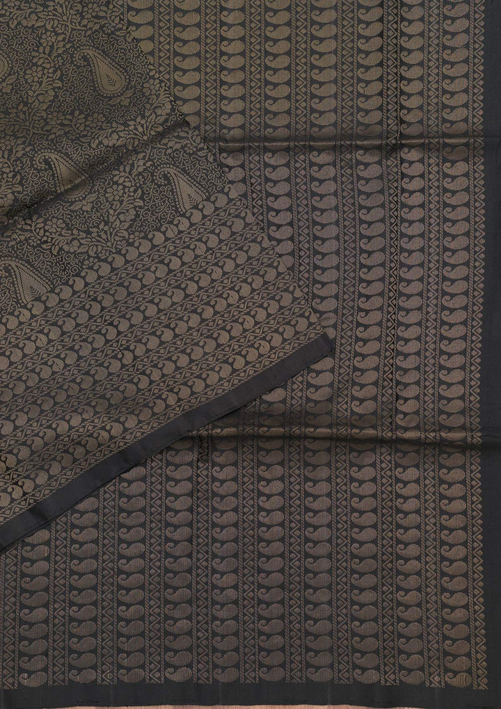 Black Zariwork Pure Silk Saree-Koskii