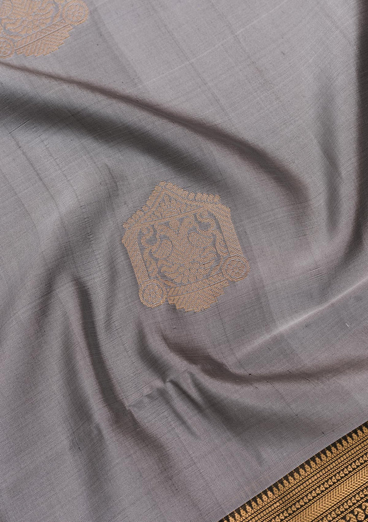 Black Zariwork Pure Silk Saree-Koskii