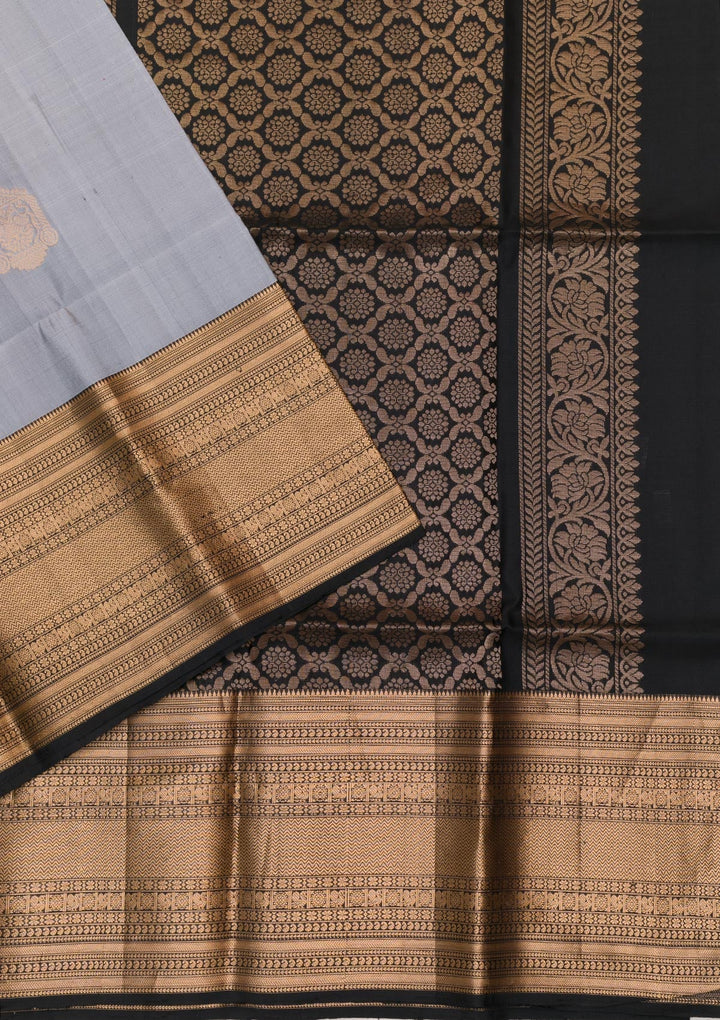 Black Zariwork Pure Silk Saree-Koskii