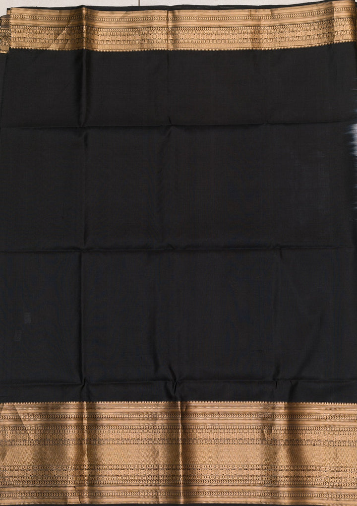 Black Zariwork Pure Silk Saree-Koskii