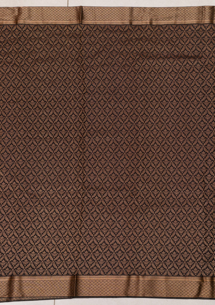 Black Zariwork Pure Silk Saree-Koskii