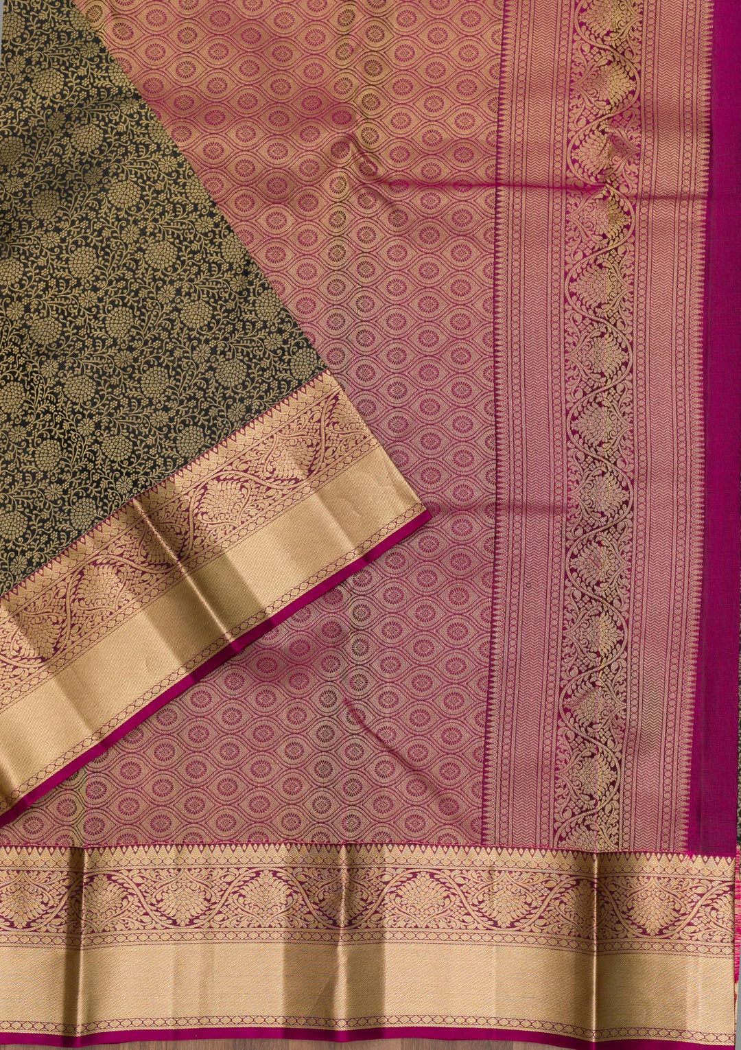 Black Zariwork Pure Silk Saree-Koskii