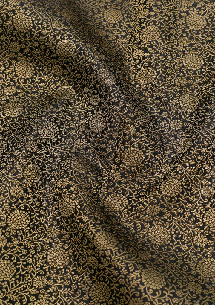 Black Zariwork Pure Silk Saree-Koskii