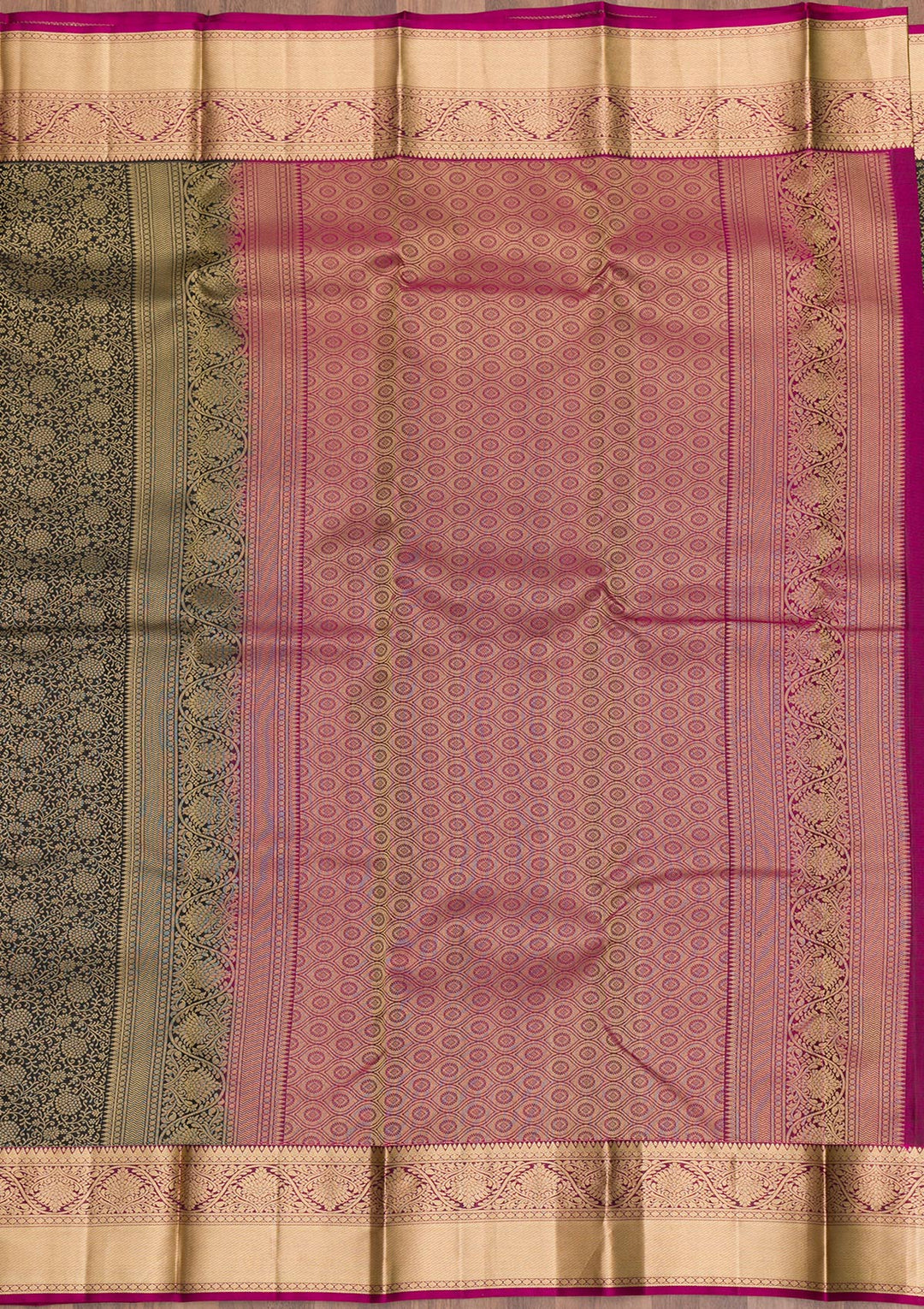 Black Zariwork Pure Silk Saree-Koskii