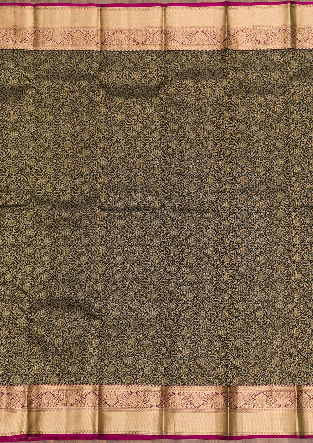 Black Zariwork Pure Silk Saree-Koskii