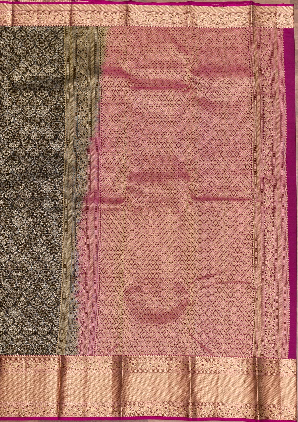 Black Zariwork Pure Silk Saree-Koskii