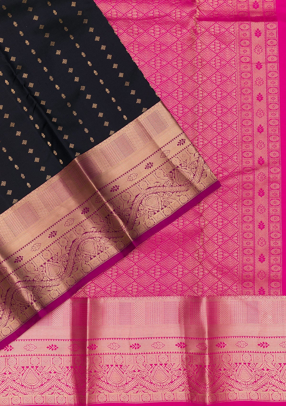 Black Zariwork Pure Silk Saree-Koskii