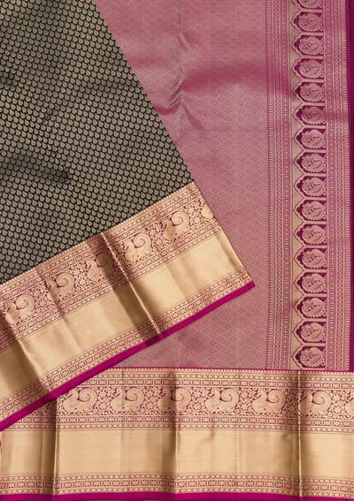 Black Zariwork Pure Silk Saree-Koskii