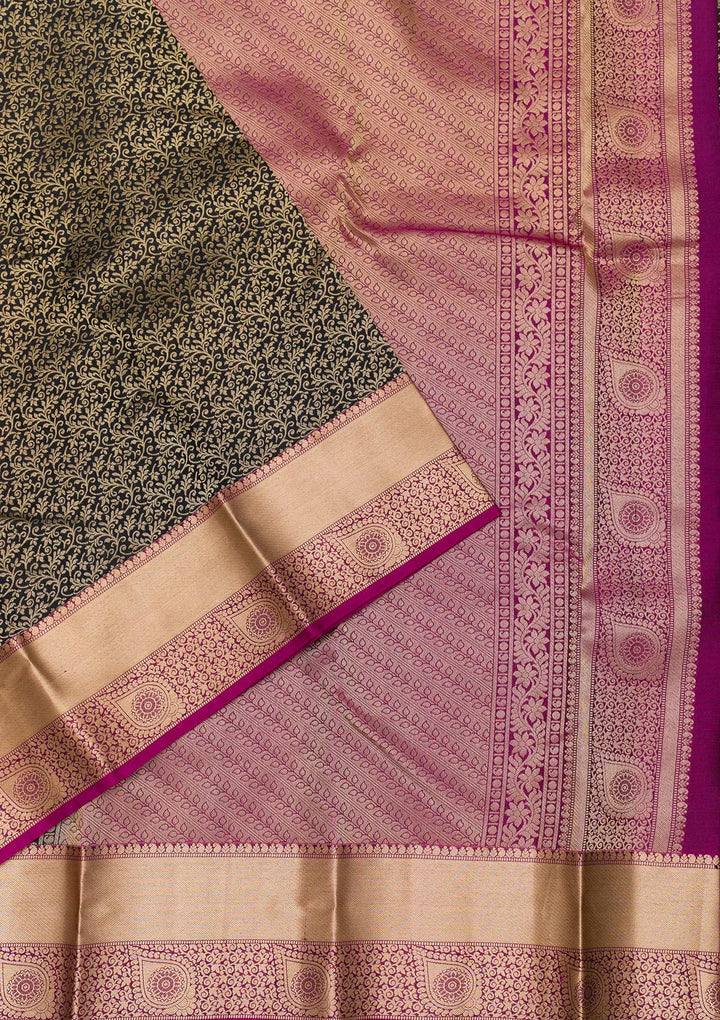Black Zariwork Pure Silk Saree-Koskii