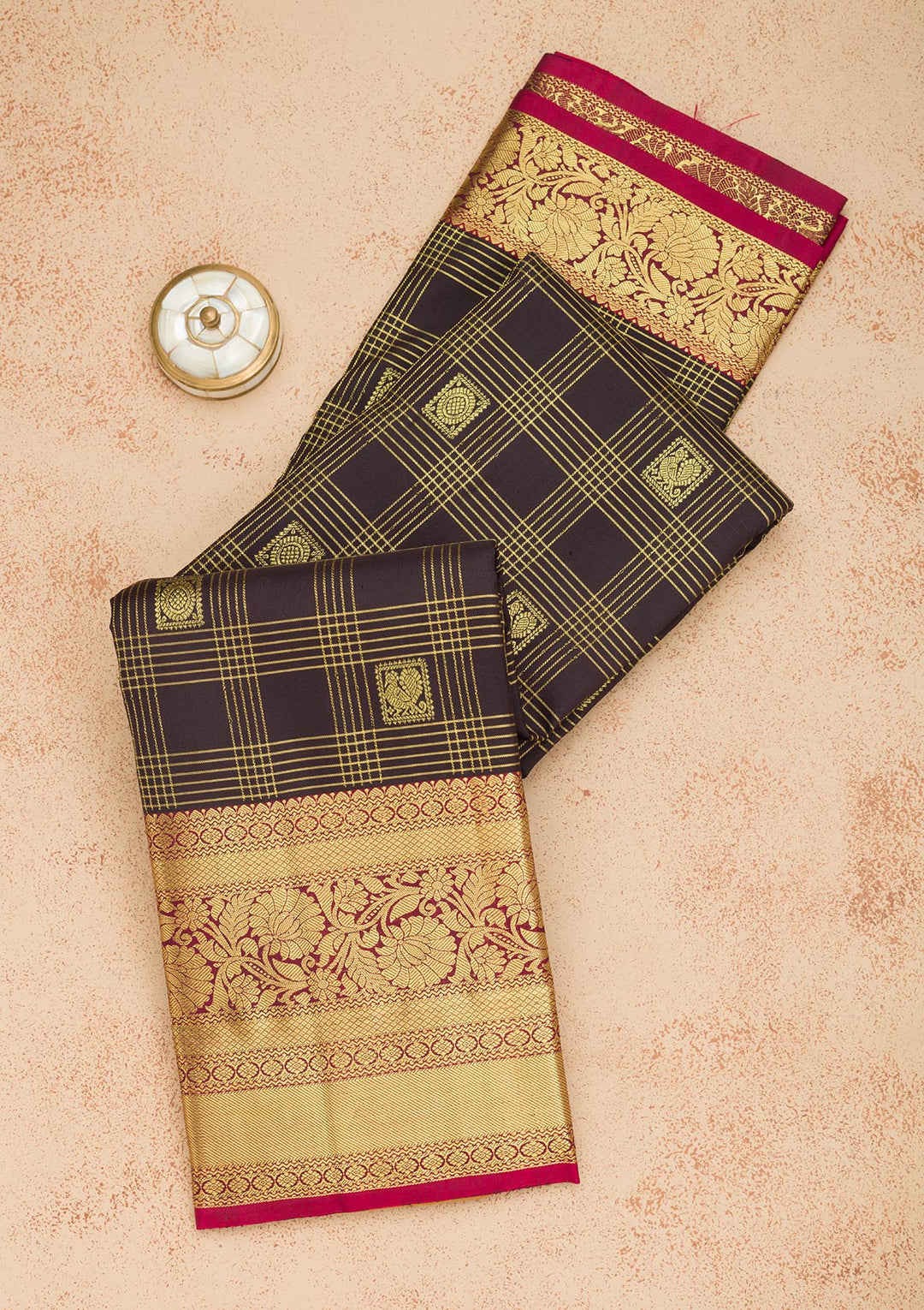 Black Zariwork Pure Silk Saree-Koskii