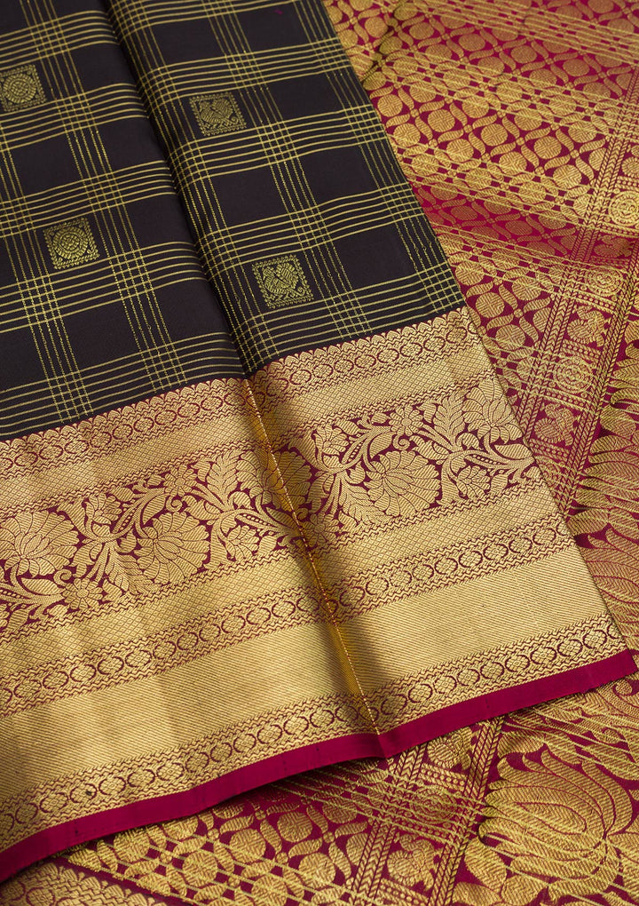 Black Zariwork Pure Silk Saree-Koskii