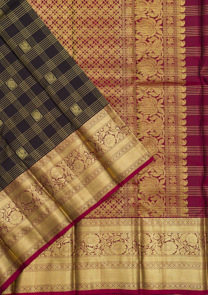 Black Zariwork Pure Silk Saree-Koskii