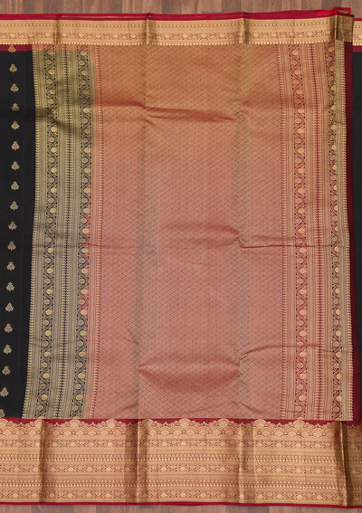 Black Zariwork Pure Silk Saree-Koskii