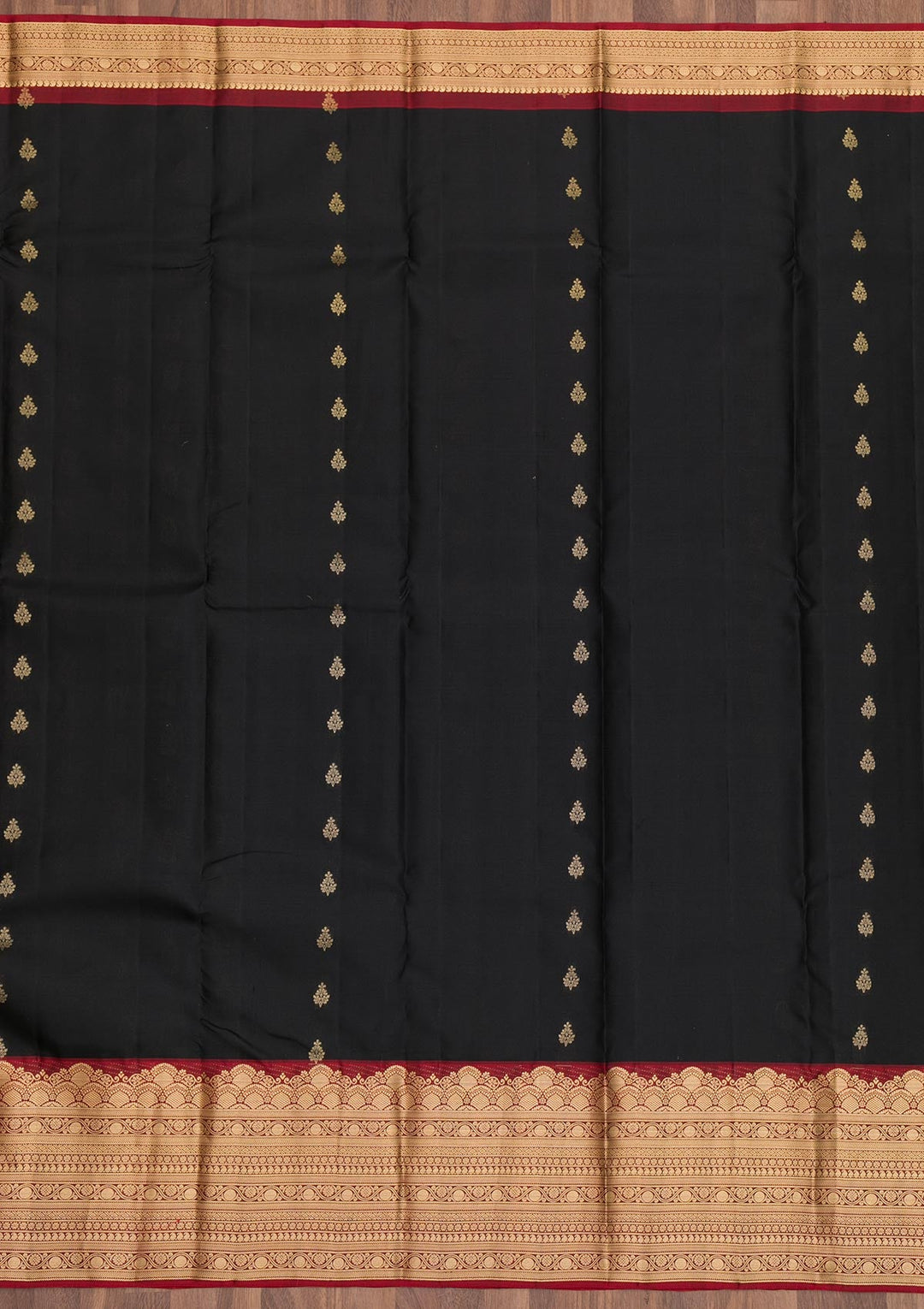 Black Zariwork Pure Silk Saree-Koskii