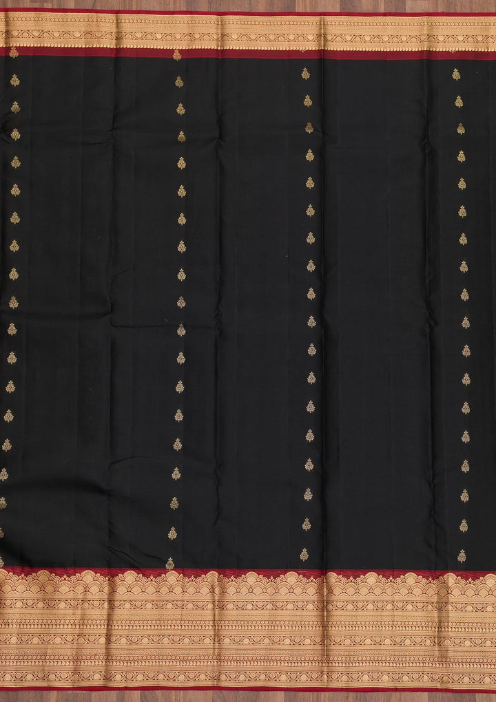 Black Zariwork Pure Silk Saree-Koskii