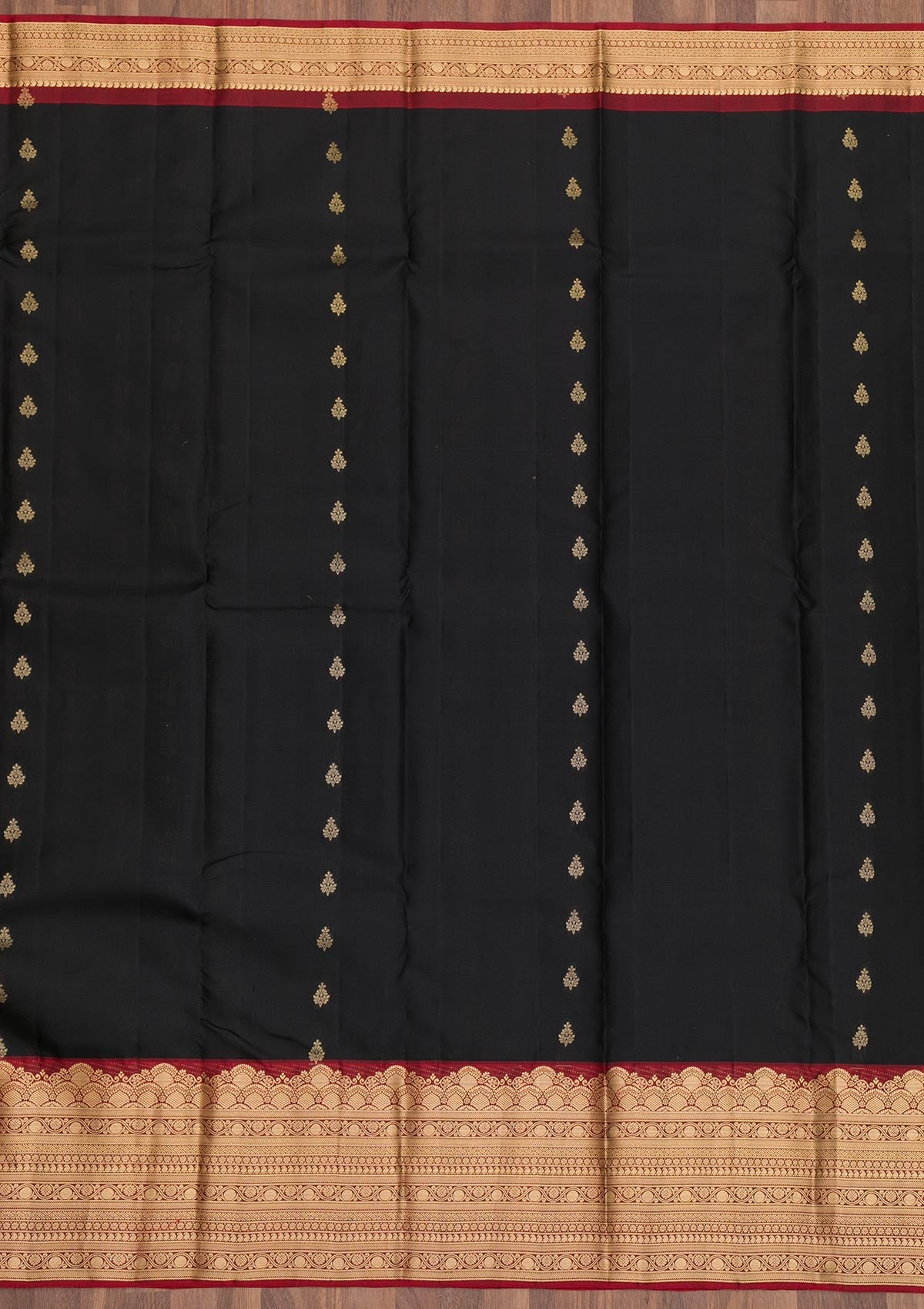Black Zariwork Pure Silk Saree-Koskii