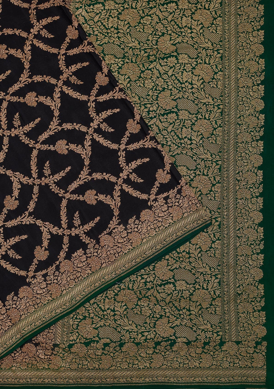 Black Zariwork Pure Silk Saree-Koskii