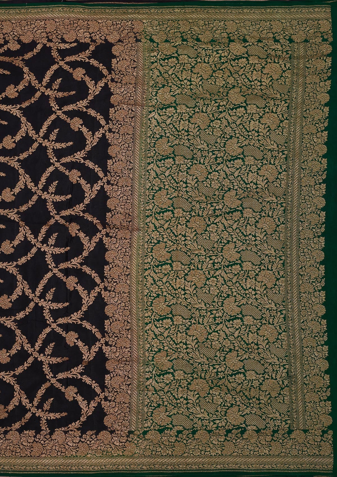 Black Zariwork Pure Silk Saree-Koskii