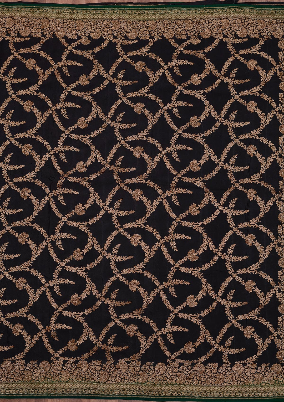 Black Zariwork Pure Silk Saree-Koskii