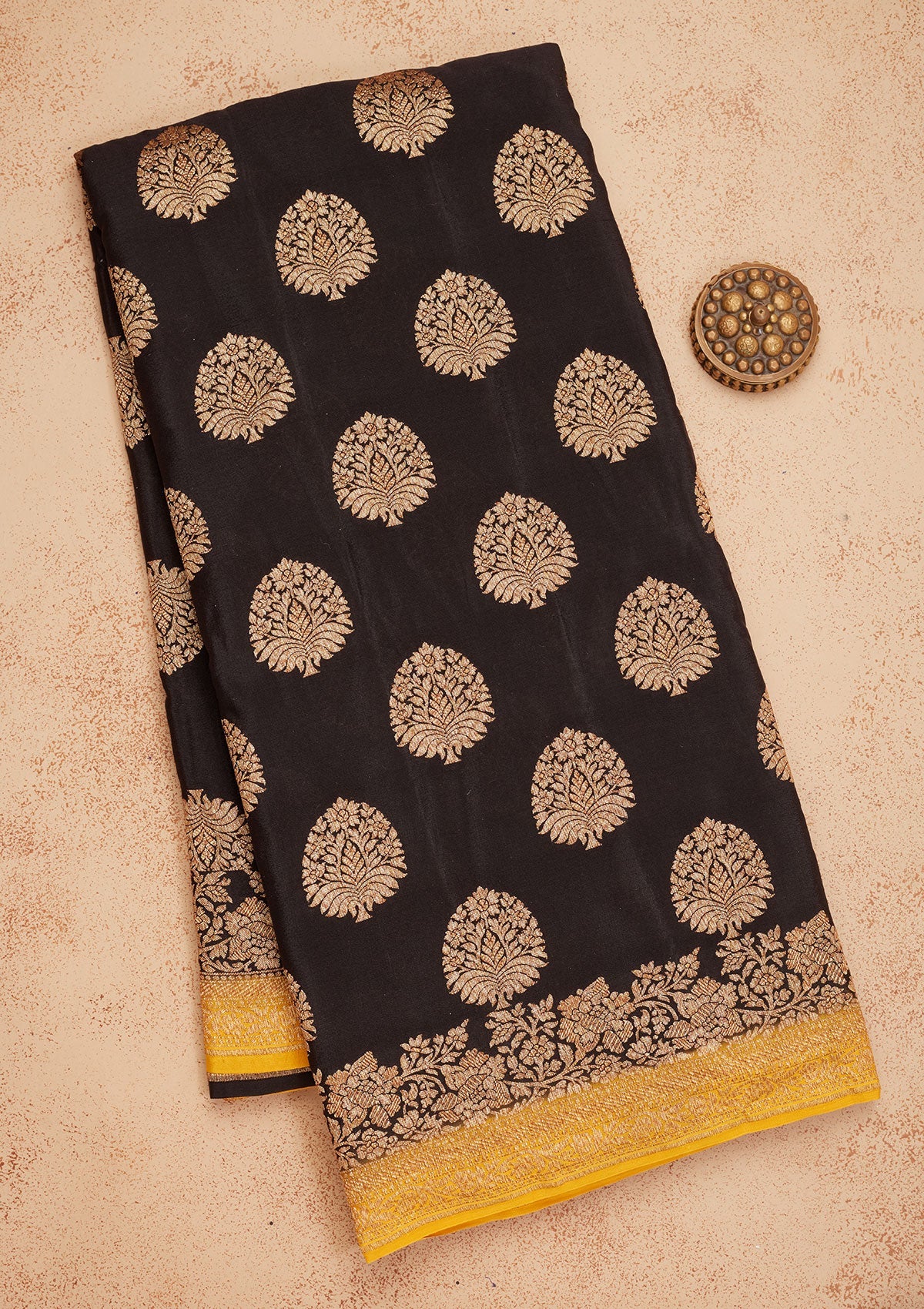 Black Zariwork Pure Silk Saree-Koskii