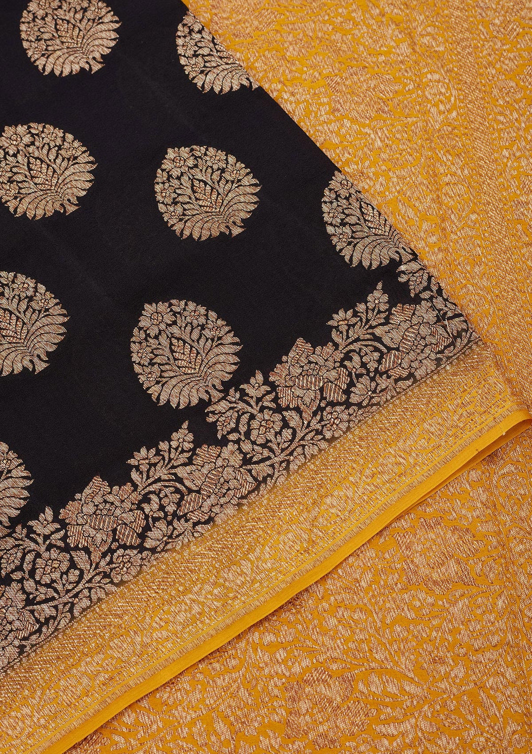 Black Zariwork Pure Silk Saree-Koskii