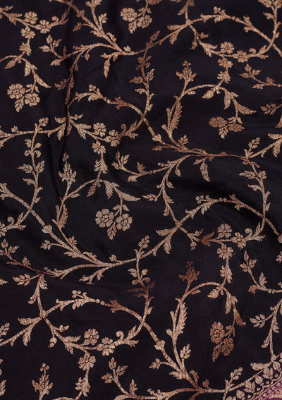 Black Zariwork Pure Silk Saree-Koskii