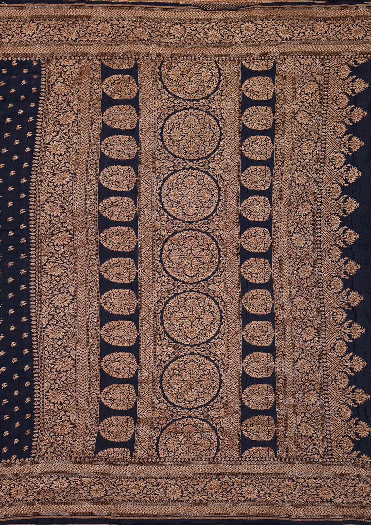 Black Zariwork Pure Silk Saree-Koskii