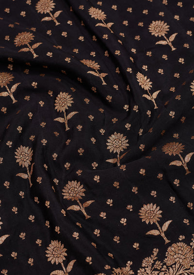 Black Zariwork Pure Silk Saree-Koskii