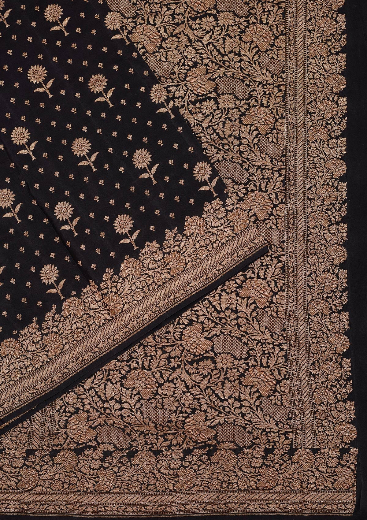 Black Zariwork Pure Silk Saree-Koskii