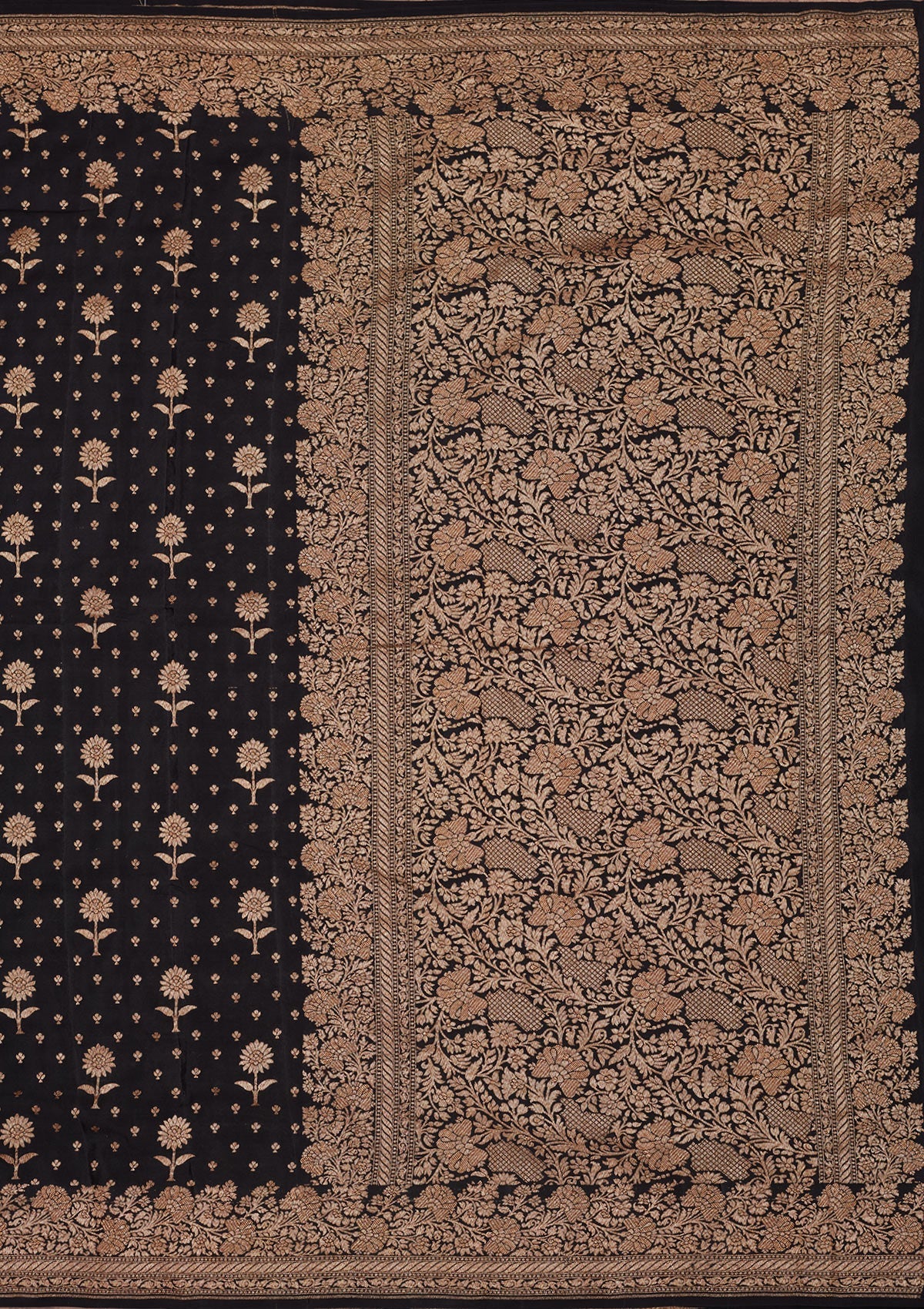 Black Zariwork Pure Silk Saree-Koskii