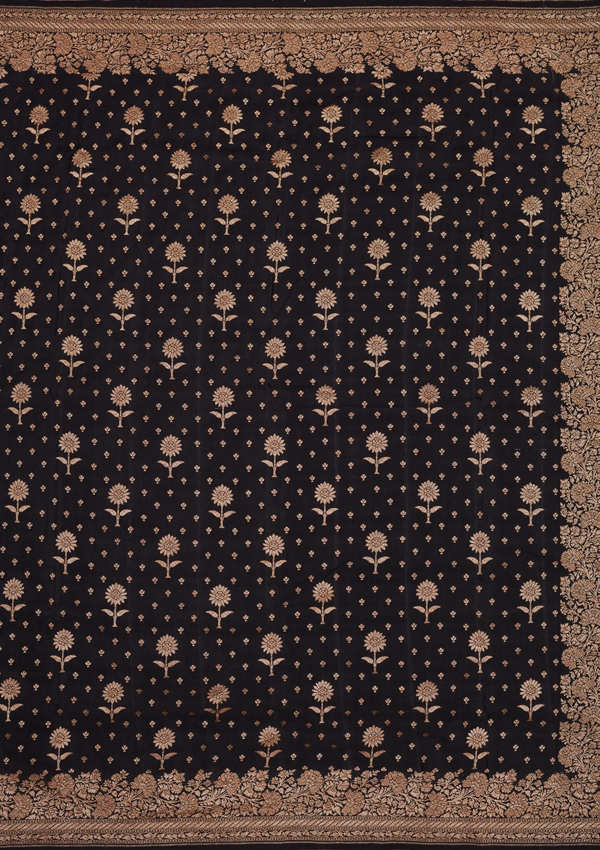 Black Zariwork Pure Silk Saree-Koskii