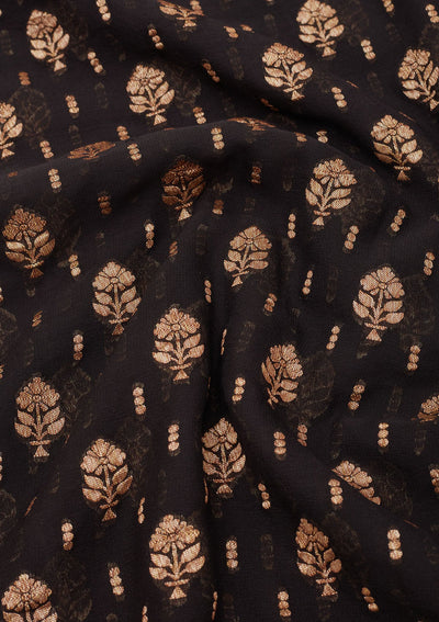 Black Zariwork Pure Silk Saree-Koskii