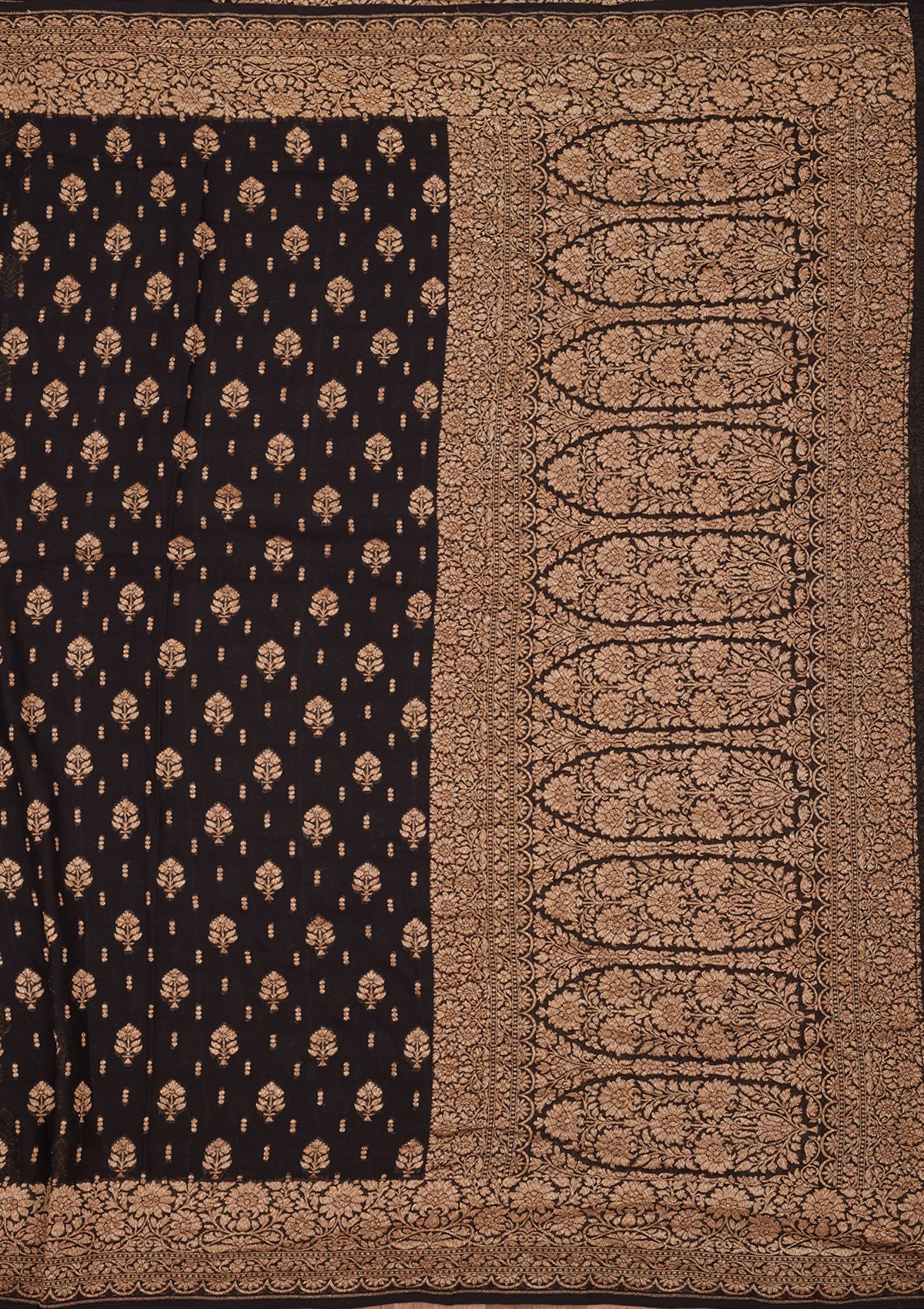 Black Zariwork Pure Silk Saree-Koskii