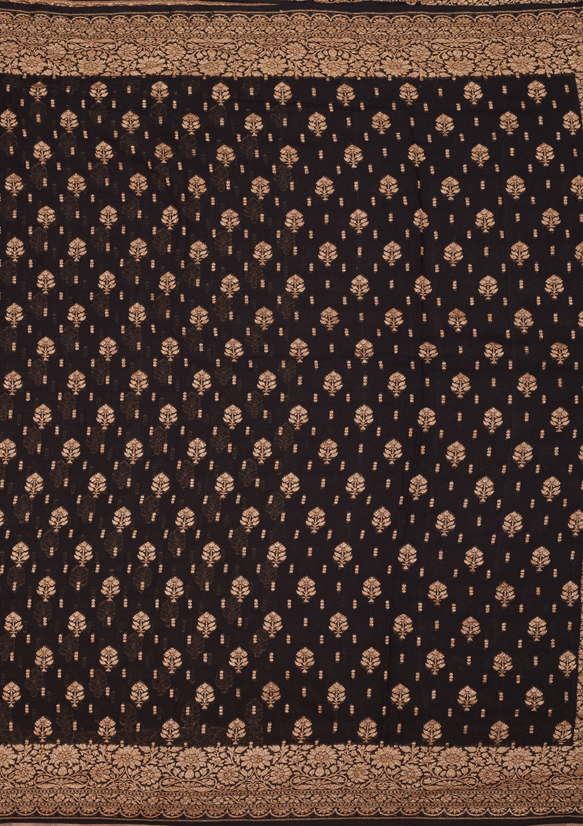 Black Zariwork Pure Silk Saree-Koskii