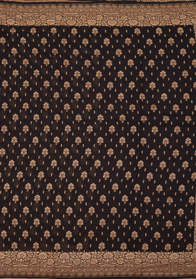 Black Zariwork Pure Silk Saree-Koskii