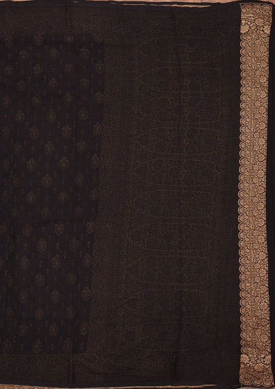 Black Zariwork Pure Silk Saree-Koskii