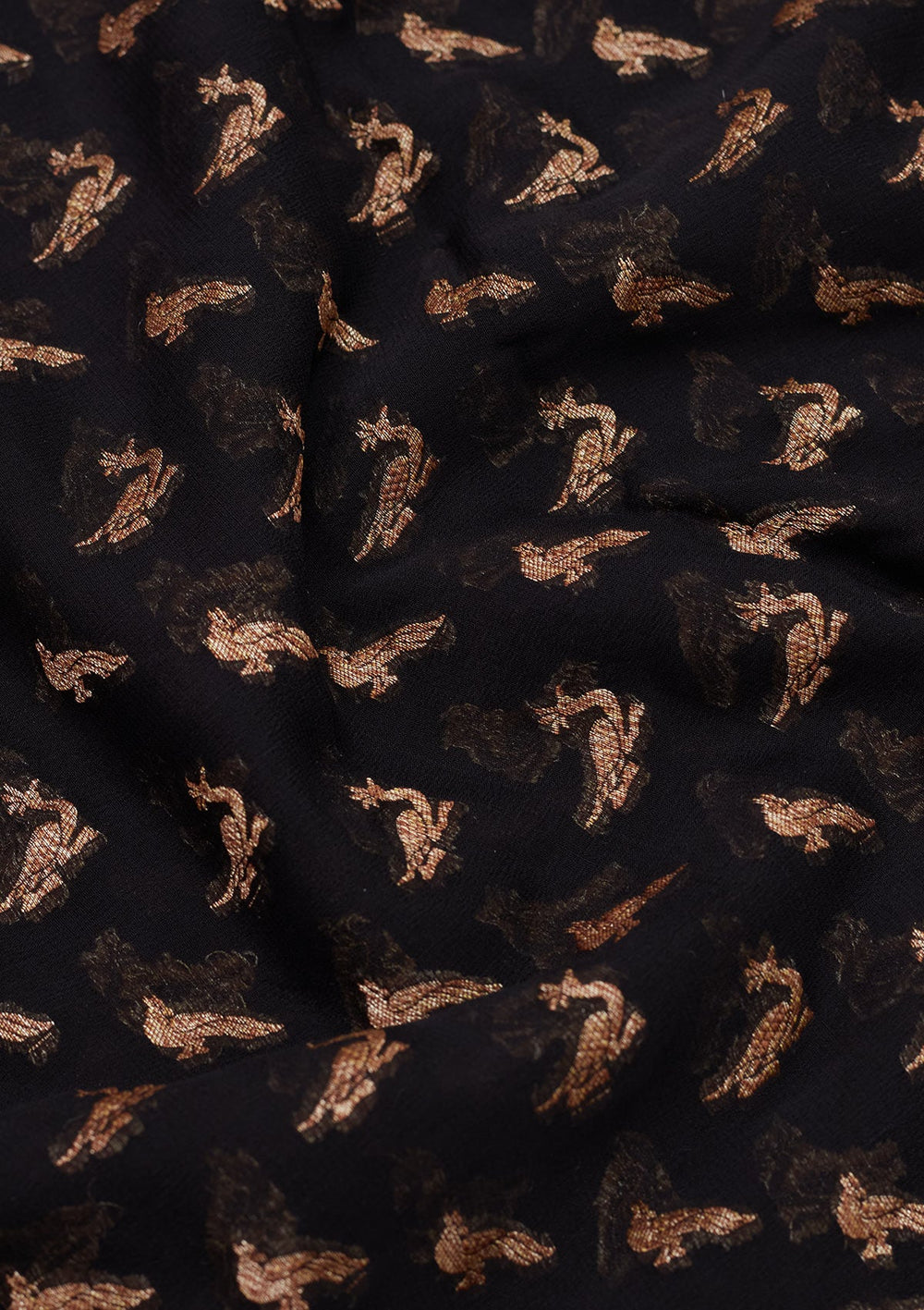 Black Zariwork Pure Silk Saree-Koskii