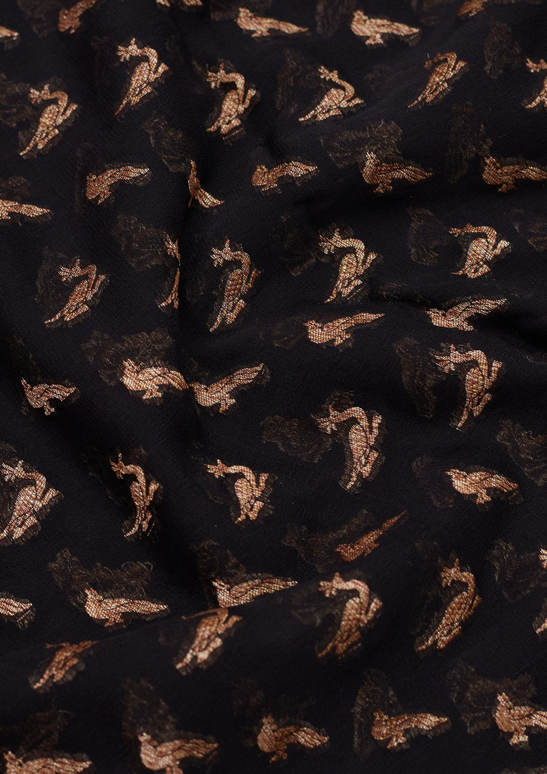 Black Zariwork Pure Silk Saree-Koskii