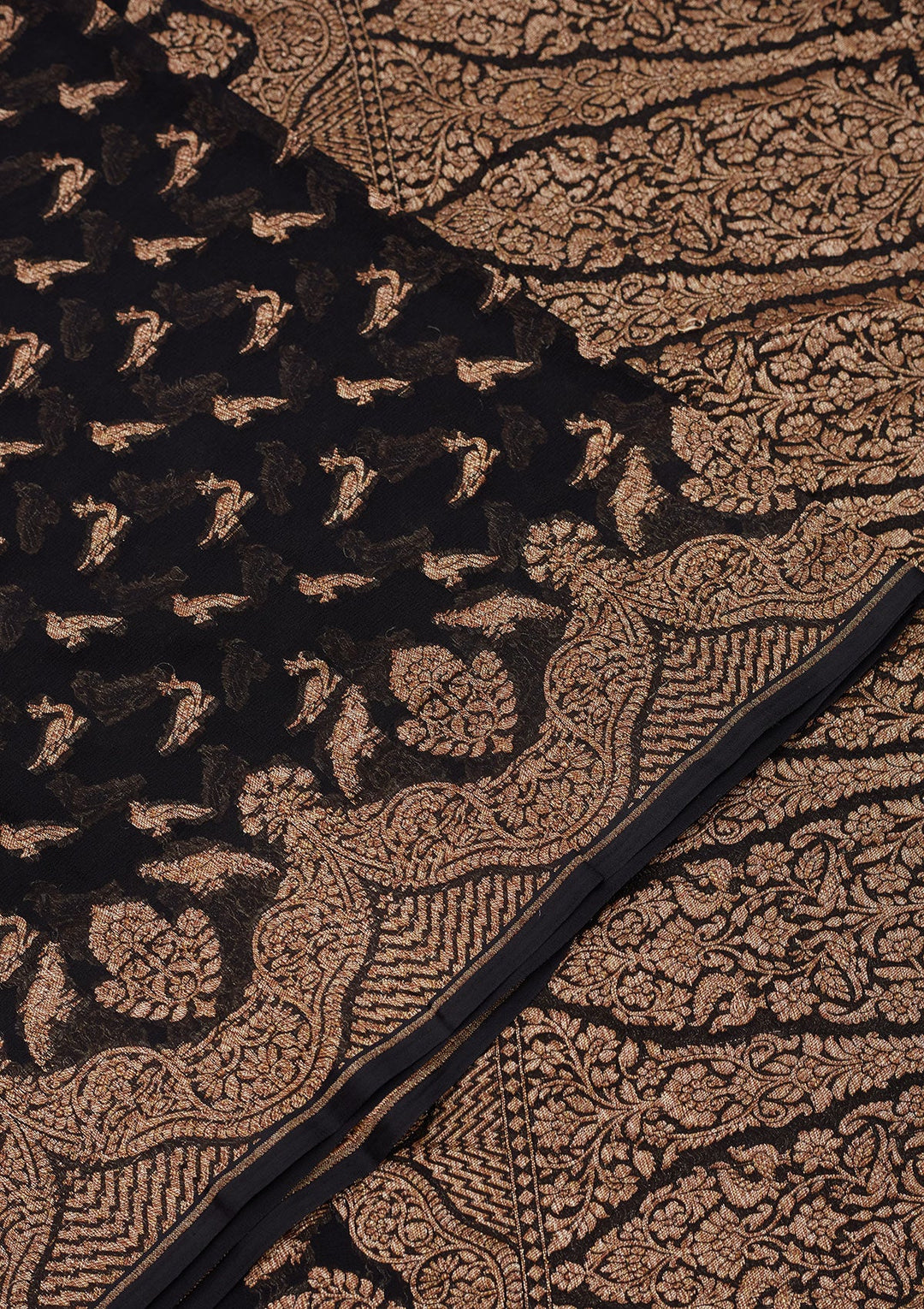 Black Zariwork Pure Silk Saree-Koskii