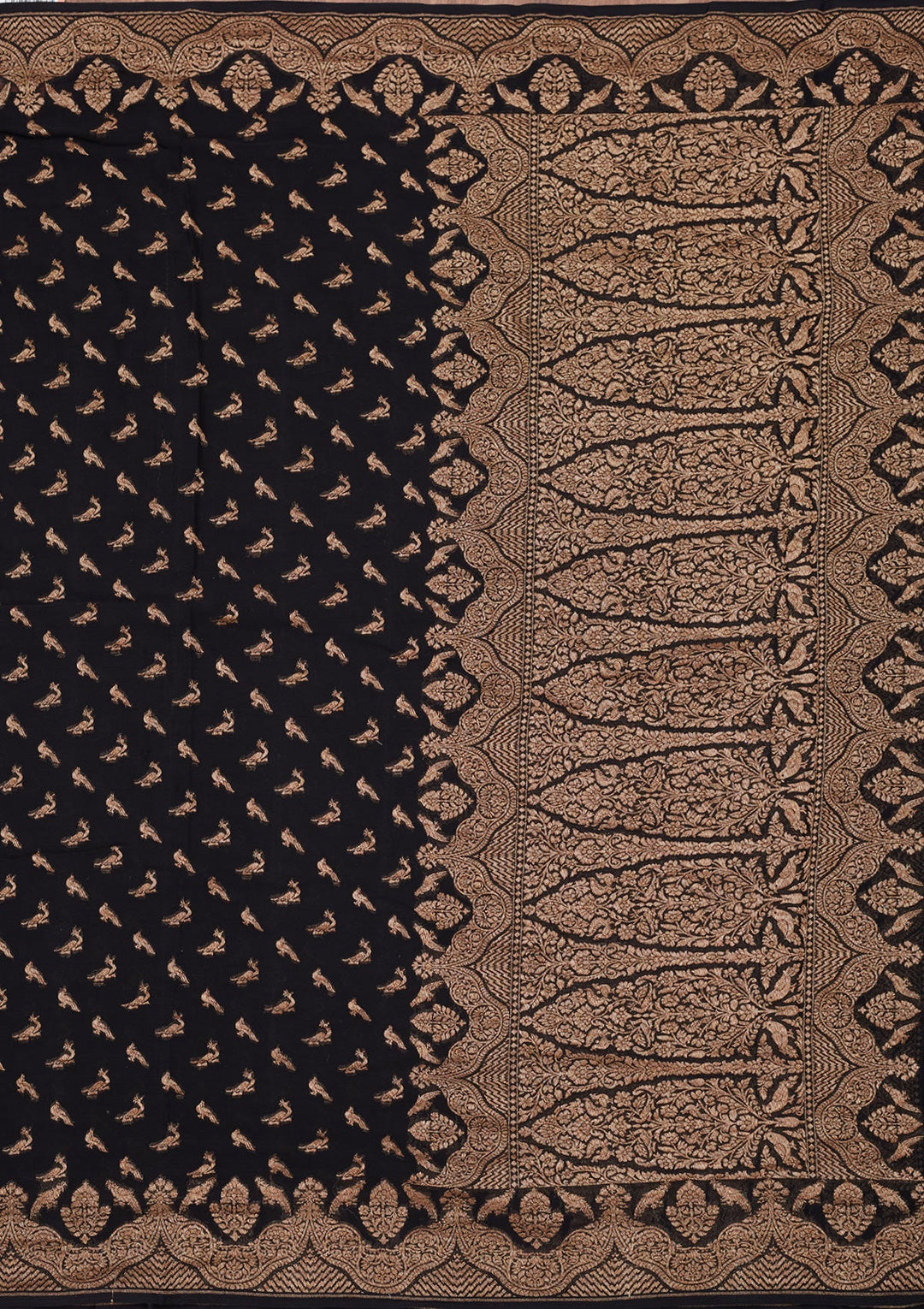 Black Zariwork Pure Silk Saree-Koskii