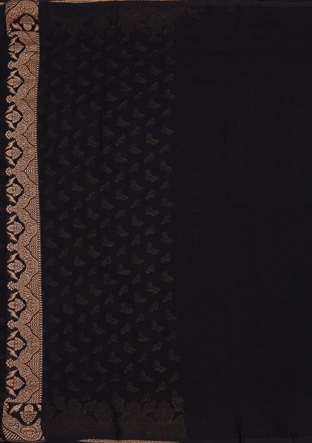 Black Zariwork Pure Silk Saree-Koskii