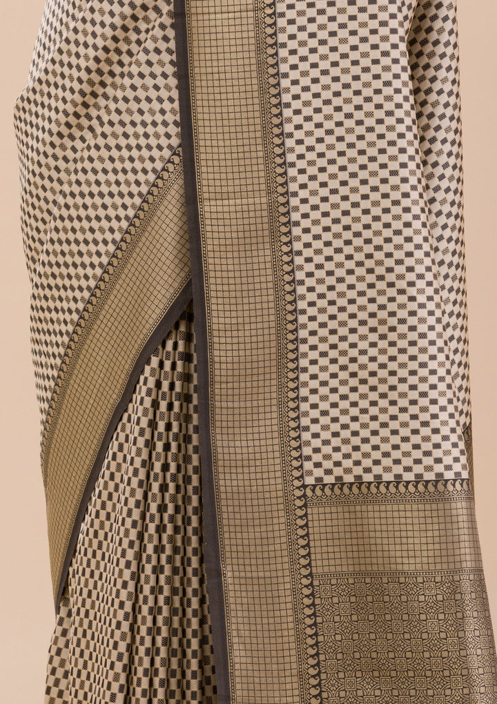 Black Zariwork Silk Saree-Koskii