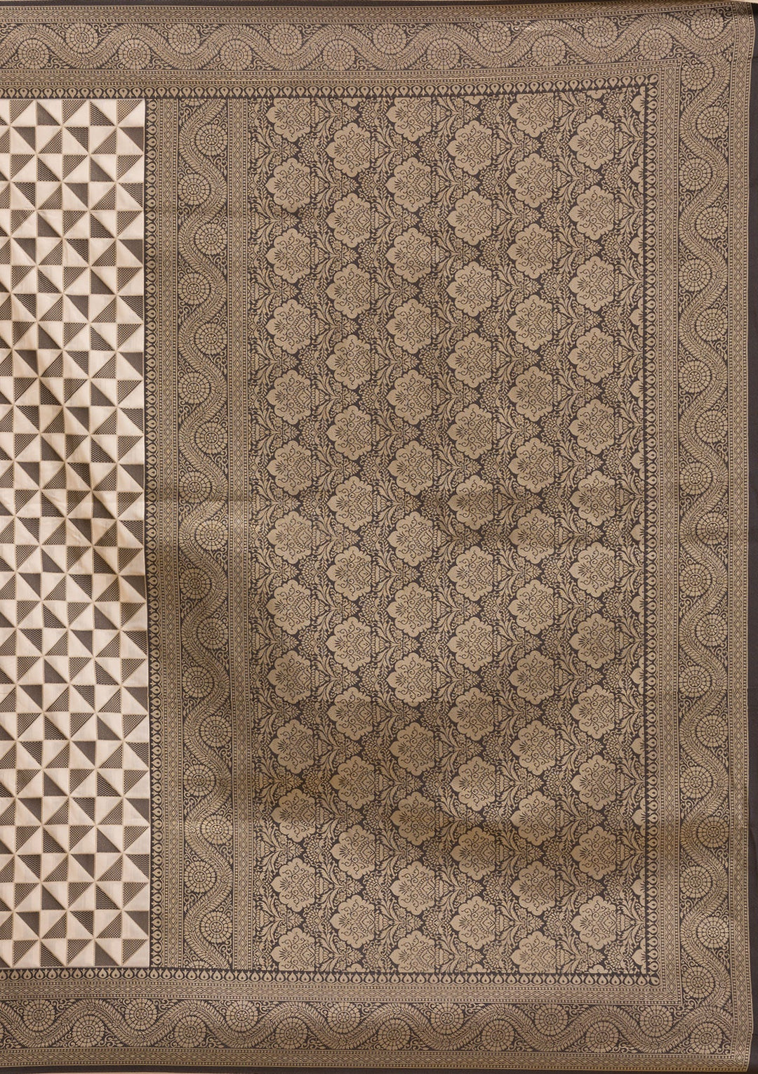 Black Zariwork Silk Saree-Koskii