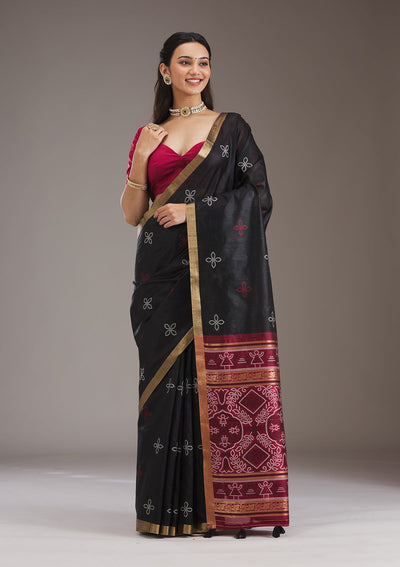 Black Zariwork Tissue Saree-Koskii