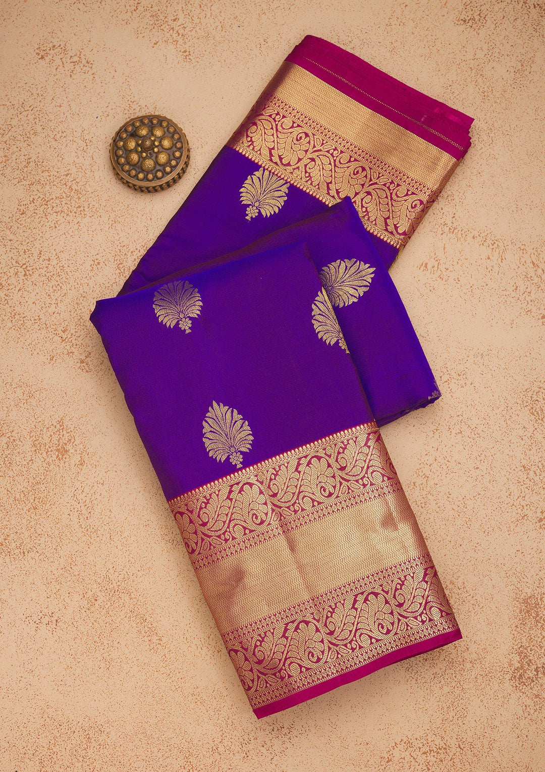 Blue Zariwork Pure Silk Saree-Koskii