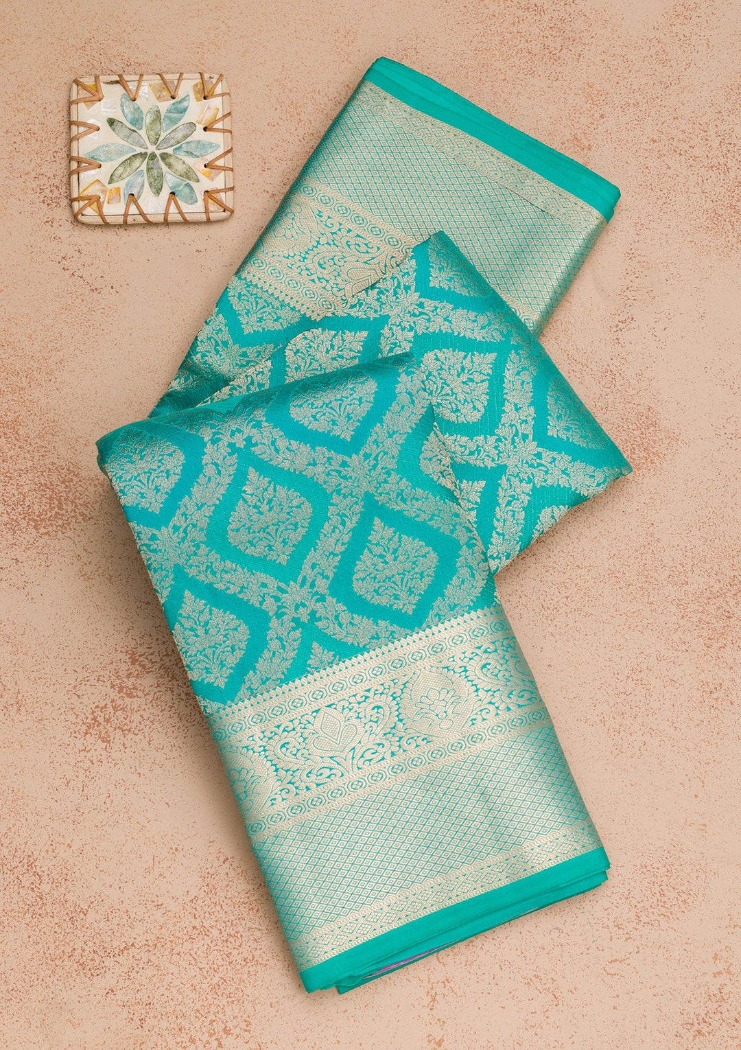 Blue Zariwork Pure Silk Saree-Koskii