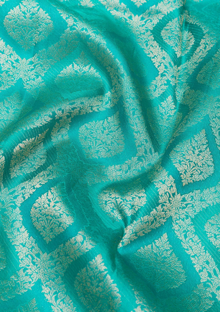 Blue Zariwork Pure Silk Saree-Koskii