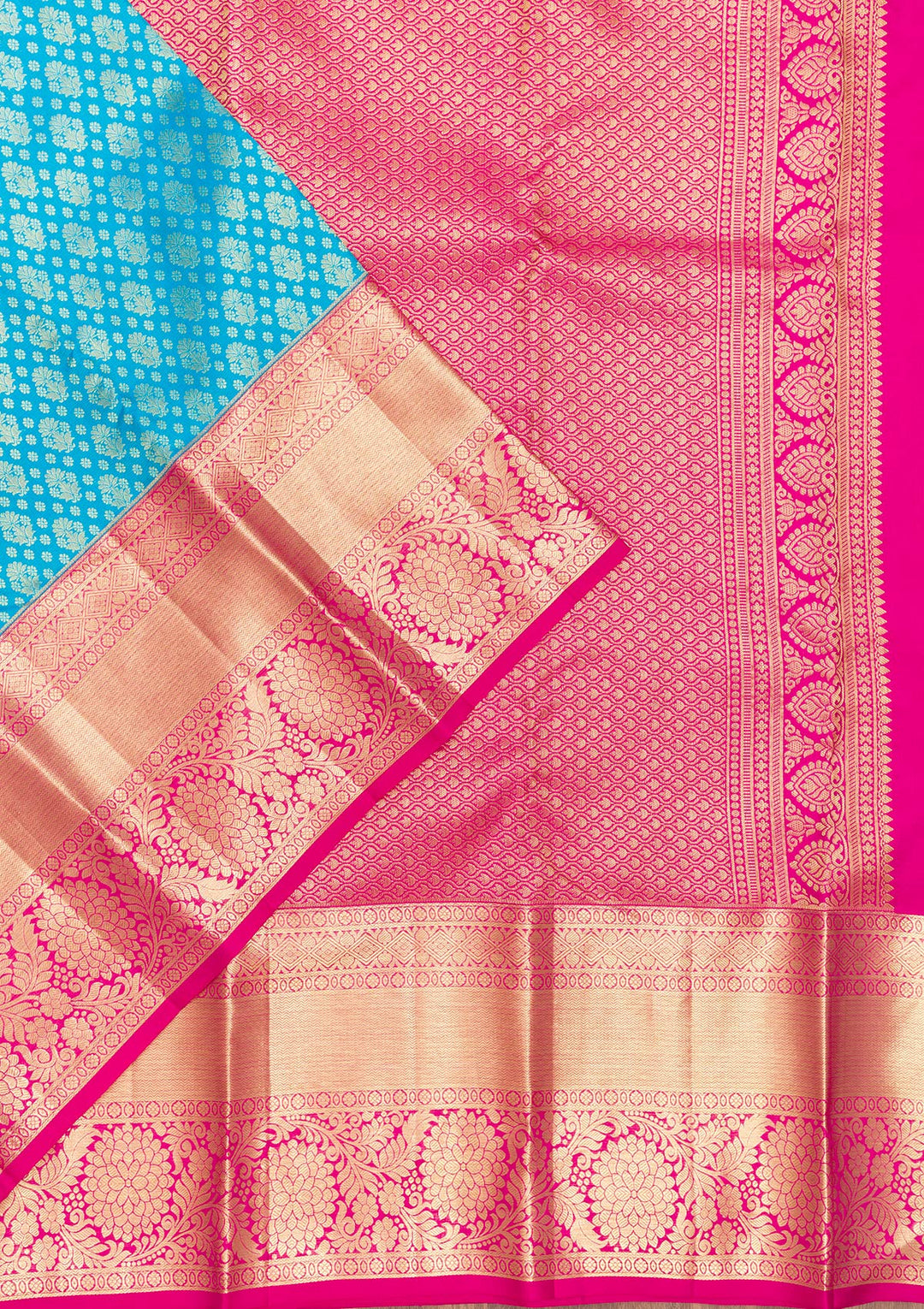 Blue Zariwork Pure Silk Saree-Koskii