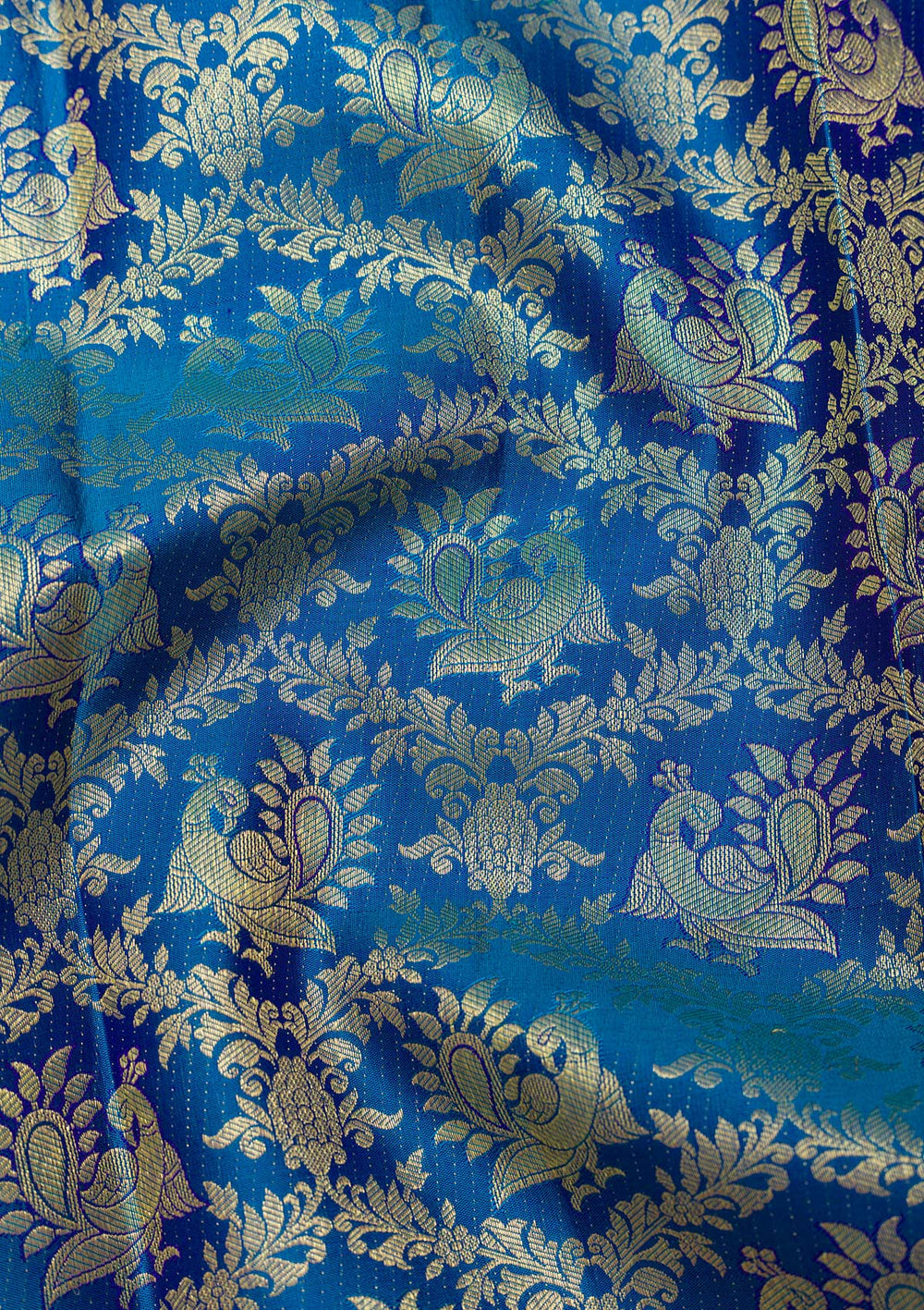 Blue Zariwork Pure Silk Saree-Koskii