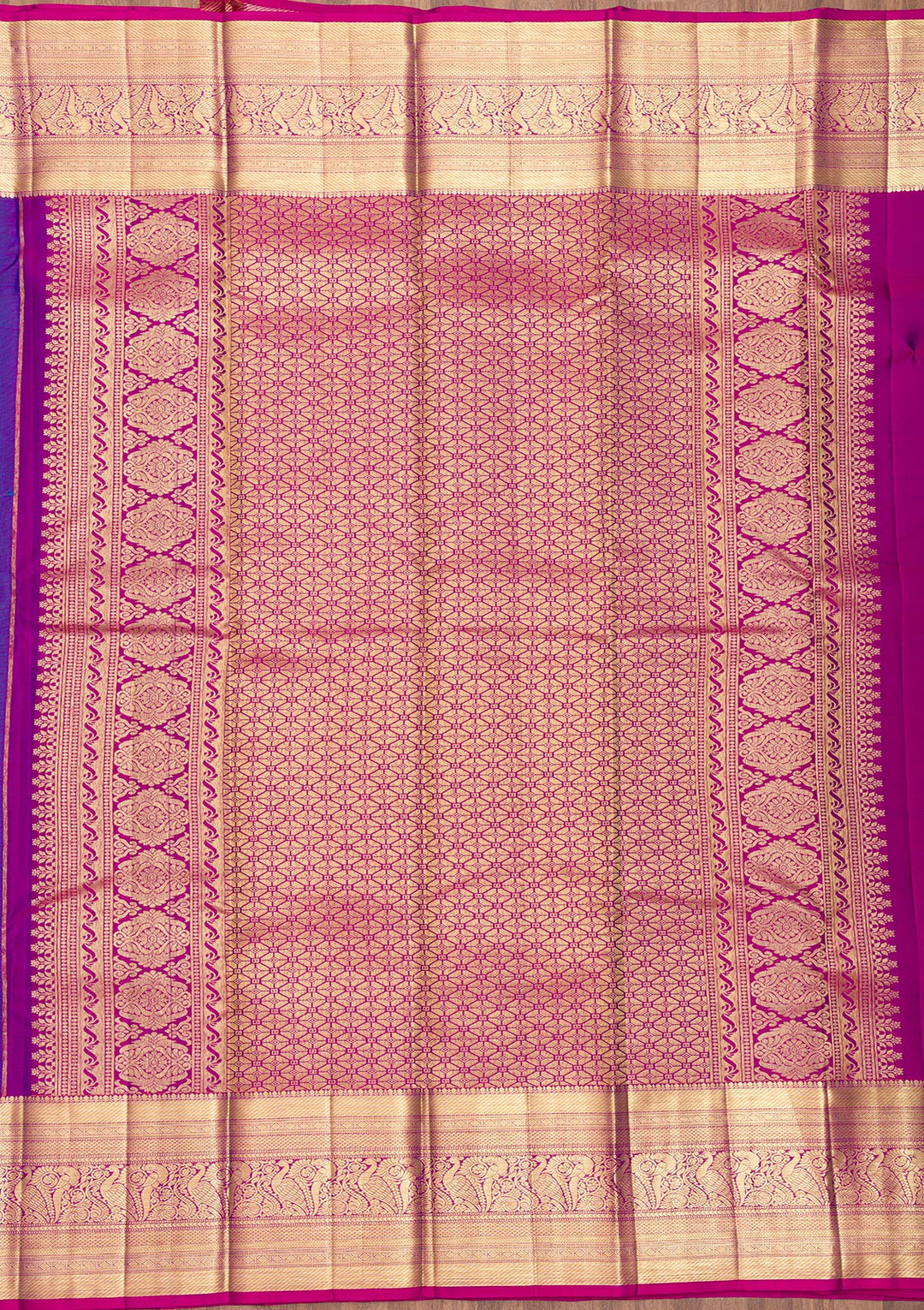 Blue Zariwork Pure Silk Saree-Koskii